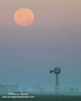 Photo of the Moon and a windmill